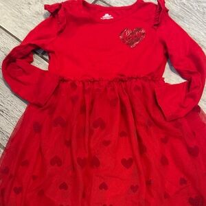 Celebrate Valentines Day Red Heart Love Kids Dress 4T